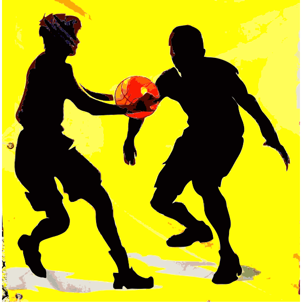 SVG Basketball game scene silhouette vector sketch drawing