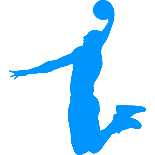 SVG Basketball player blue silhouette