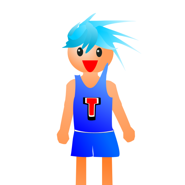SVG Basketball player with blue hair