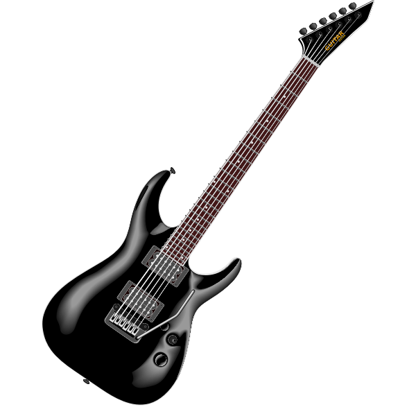 SVG Bass guitar with six strings vector image