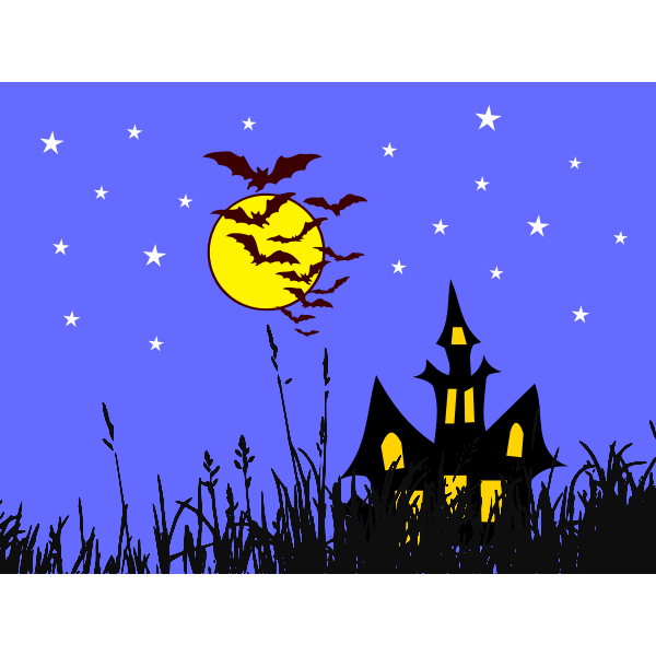 SVG Bats over the moon