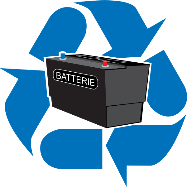 SVG Battery recycling point vector sign