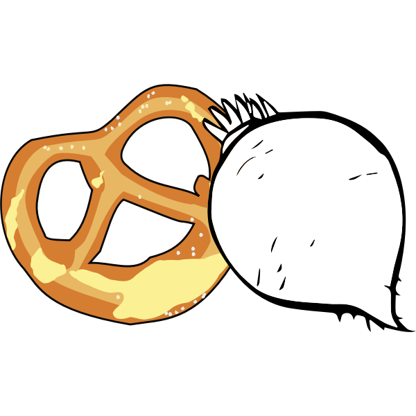 SVG Bavarian pretzel and radish