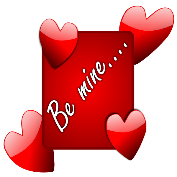 SVG Be mine sign with hearts vector image