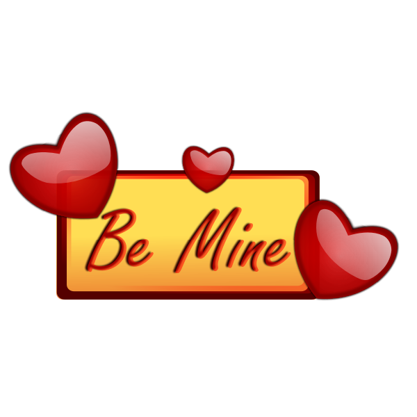 SVG Be mine signpost with hearts vector image