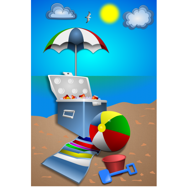 SVG Beach fun set vector image