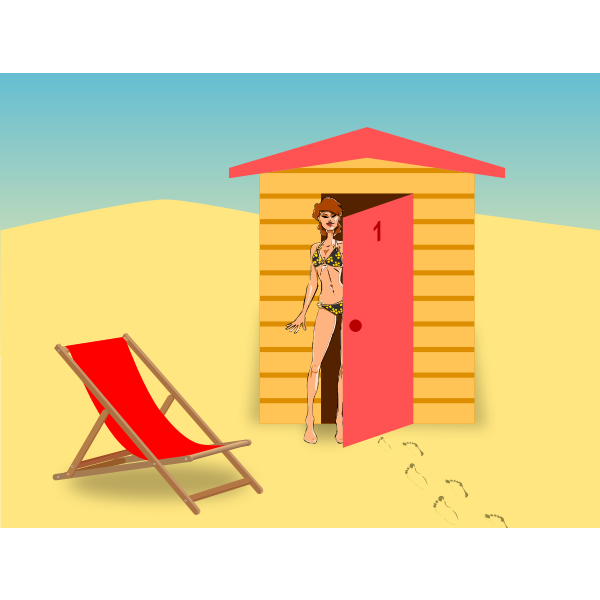SVG Beach hut girl