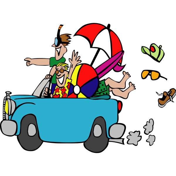 SVG Beach Trip Vector Illustration