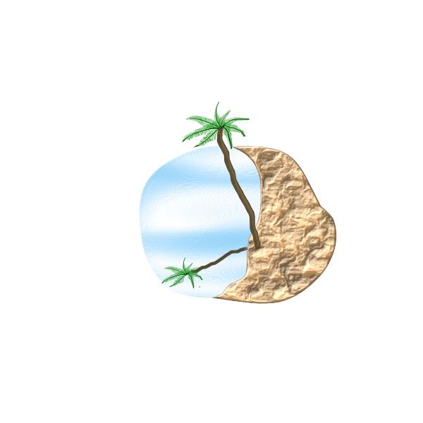 SVG Beach with palm tree