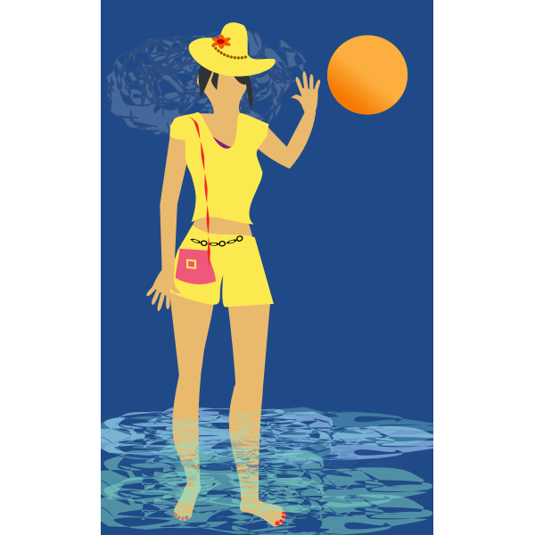 SVG Beach woman in water