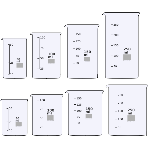 SVG Beakers 50-250 ml vector illustration