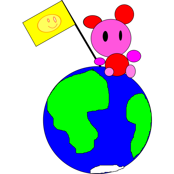 SVG Bear planet cartoon image