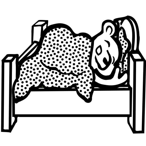 SVG Bear sleeping in a bed