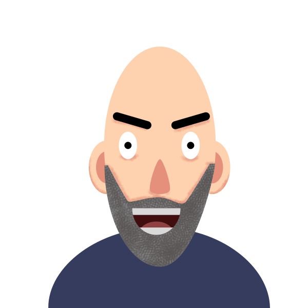 SVG Bearded and bald man