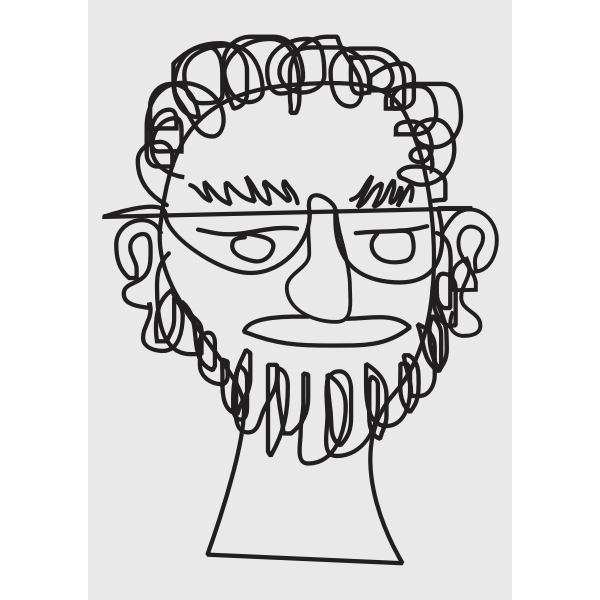 SVG Bearded guy sketch