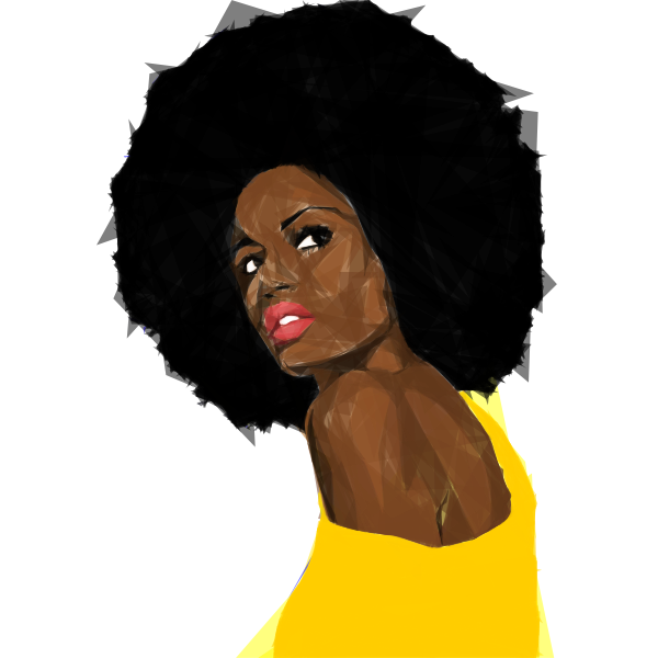 SVG Beautiful Black Woman 2 Geometric No Background