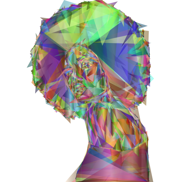 SVG Beautiful Black Woman Geometric Prismatic colourful
