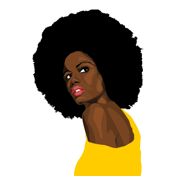 SVG Beautiful Black Woman Portrait