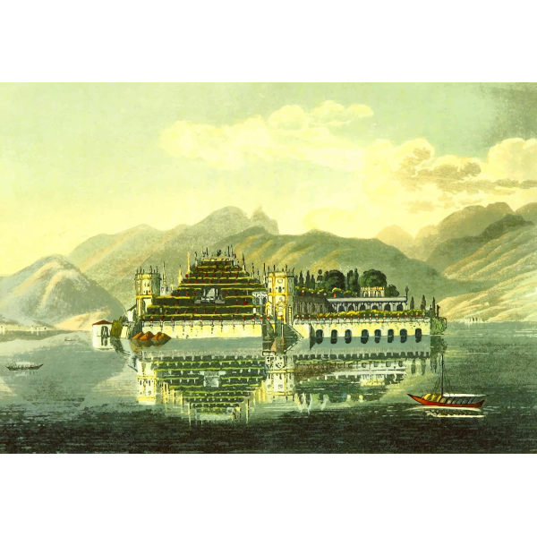 SVG Beautiful island with castle