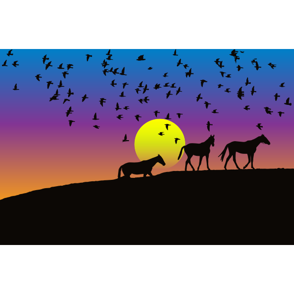 SVG Beautiful nature sunset