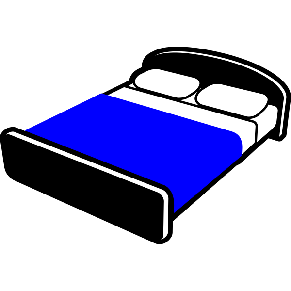 SVG Bed with blue blanket