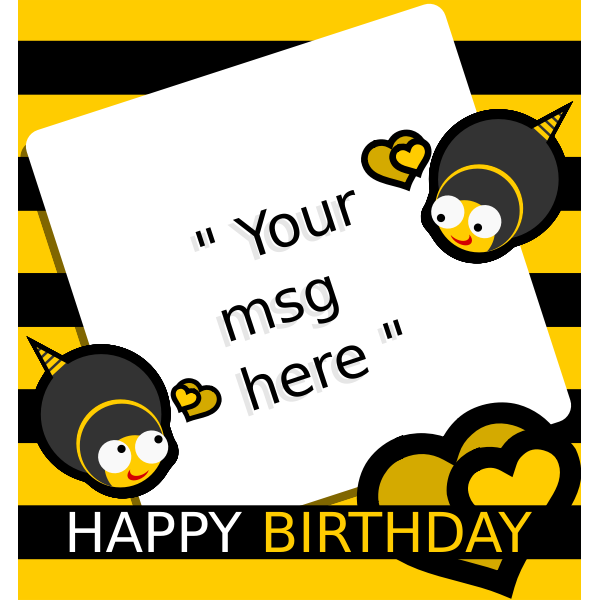 SVG Bee birthday paper