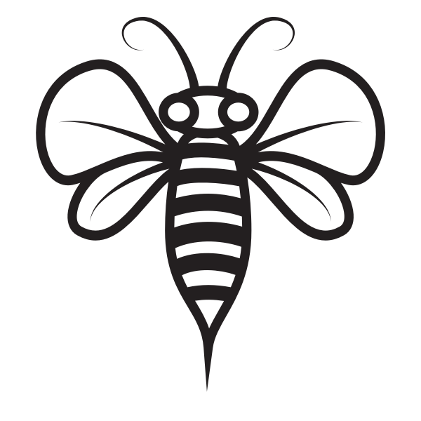 SVG Bee monochrome silhouette