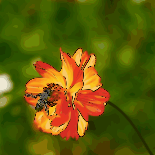 SVG bee n flower01