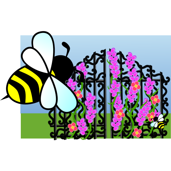 SVG Bee scene vector image