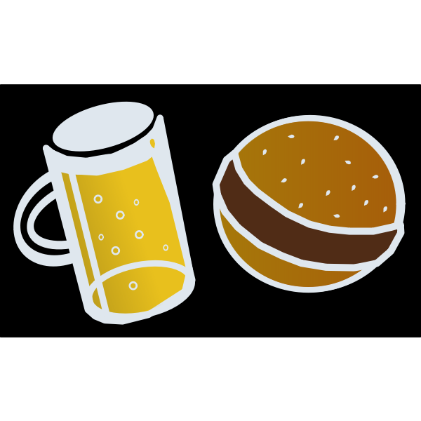 SVG Beer and hamburger