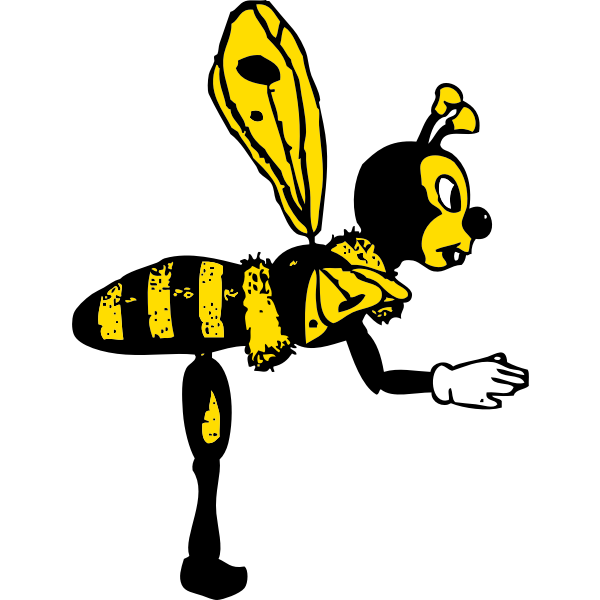SVG bending bee from side