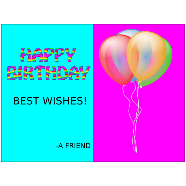 SVG Best birthday wishes on a card