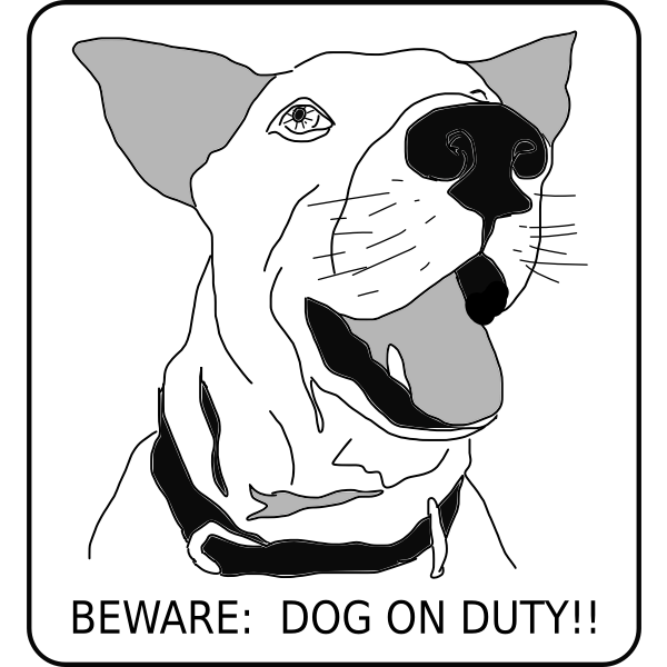 SVG Beware of dog sign vector drawing