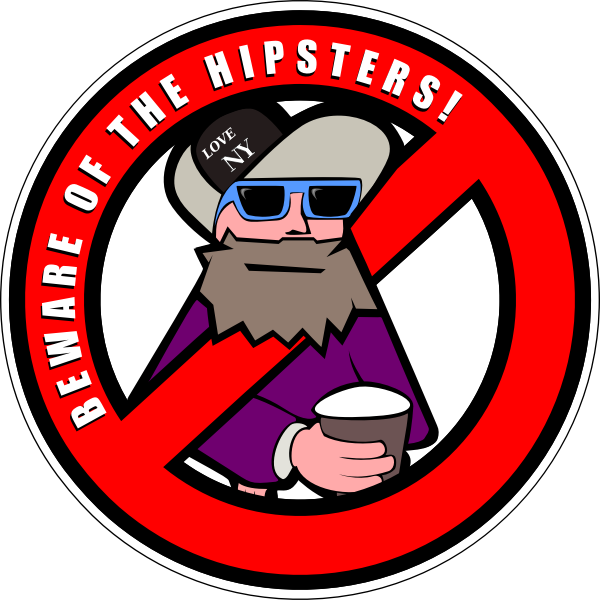 SVG Beware of the hipsters sign vector clip art