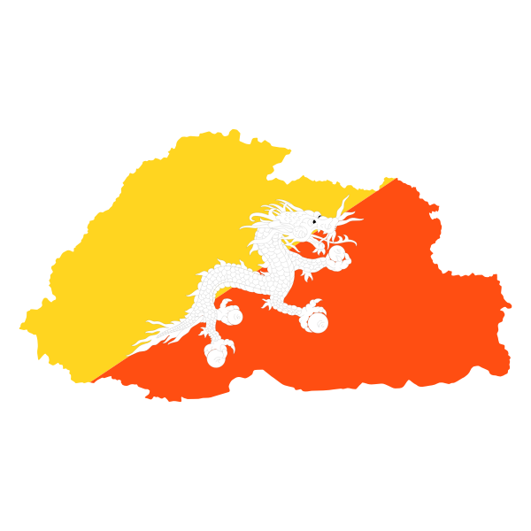 SVG Bhutan Map Flag