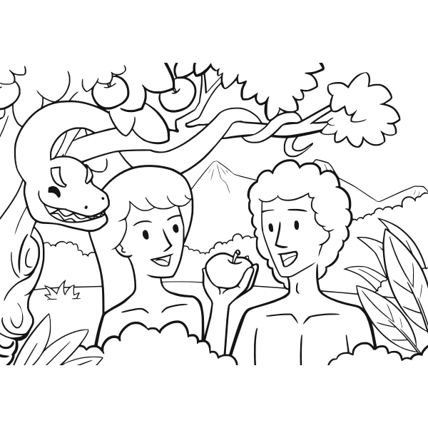 SVG Biblical Eden scene