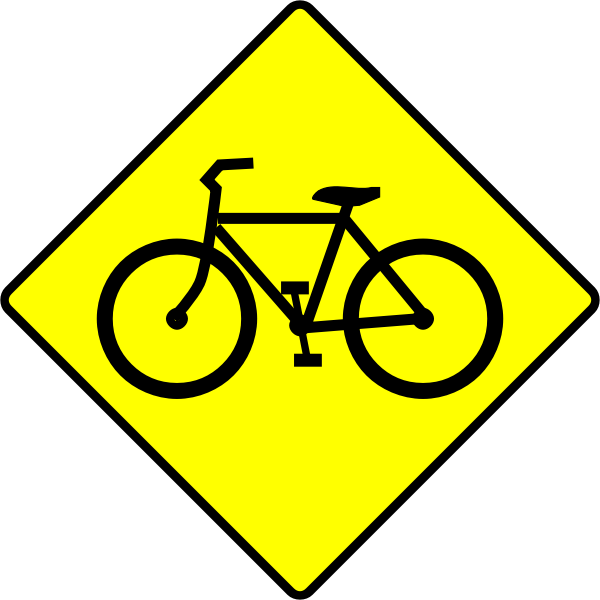 SVG Bicycle caution sign