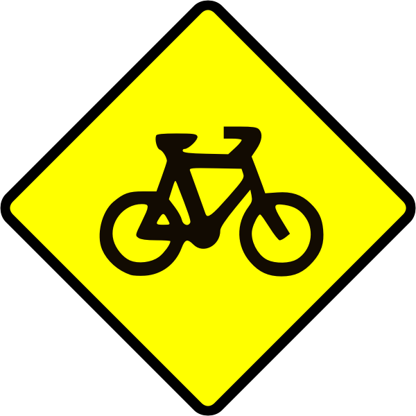 SVG Bicycle caution sign vector image