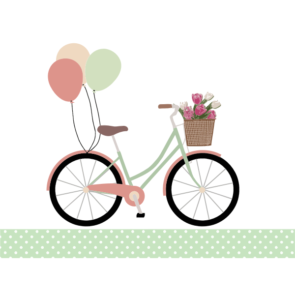 SVG Bicycle with balloons color graphics
