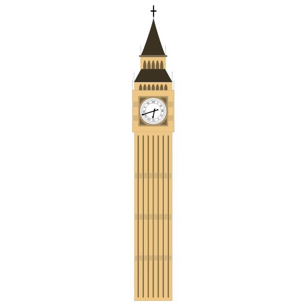 SVG Big Ben Tower vector drawing