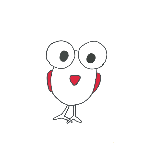 SVG Big eyed bird color illustration