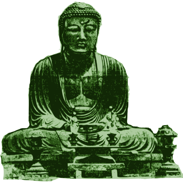 SVG Big green Buddha vector drawing