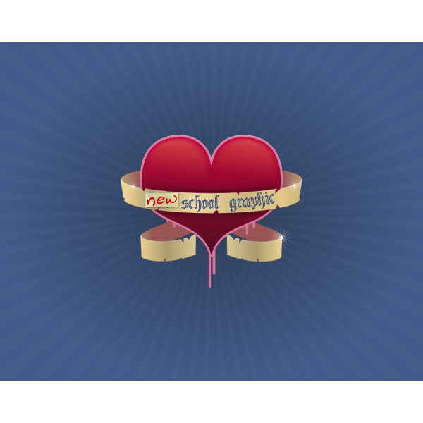 SVG Big heart with ribbon vector image