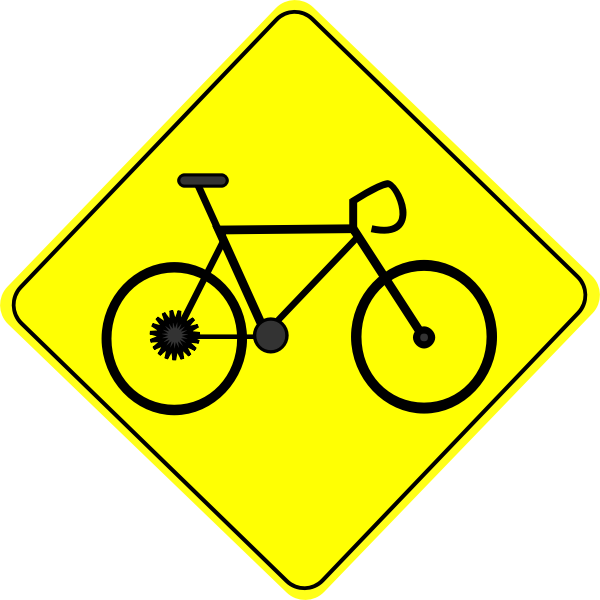 SVG Bike crossing road sign