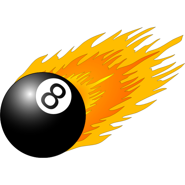 SVG Billiard ball with flames vector