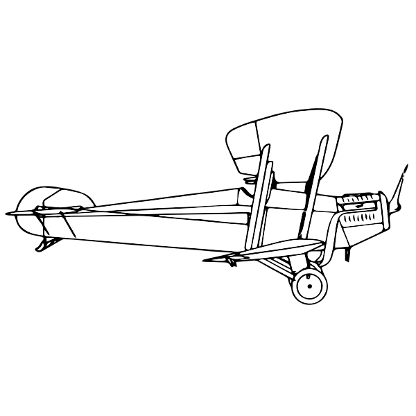 SVG Biplane outline coloring image