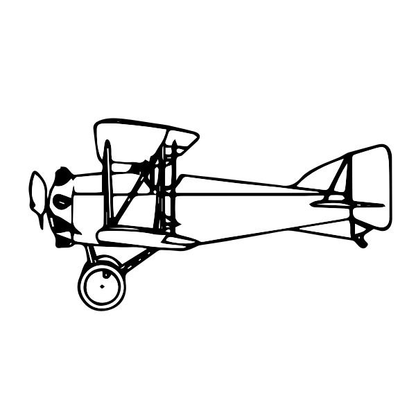 SVG Biplane outline colorless