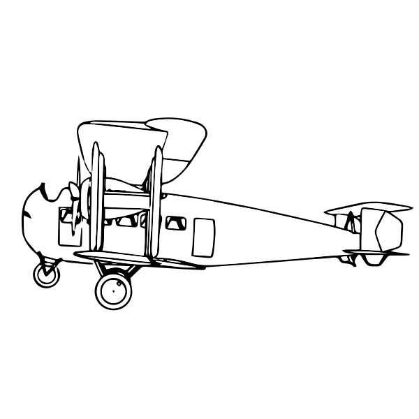 SVG Biplane outline side view