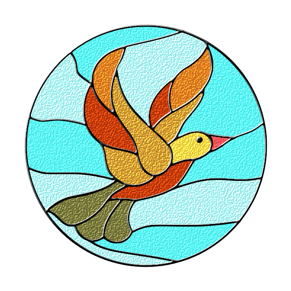 SVG Bird in stained glass vector illustration