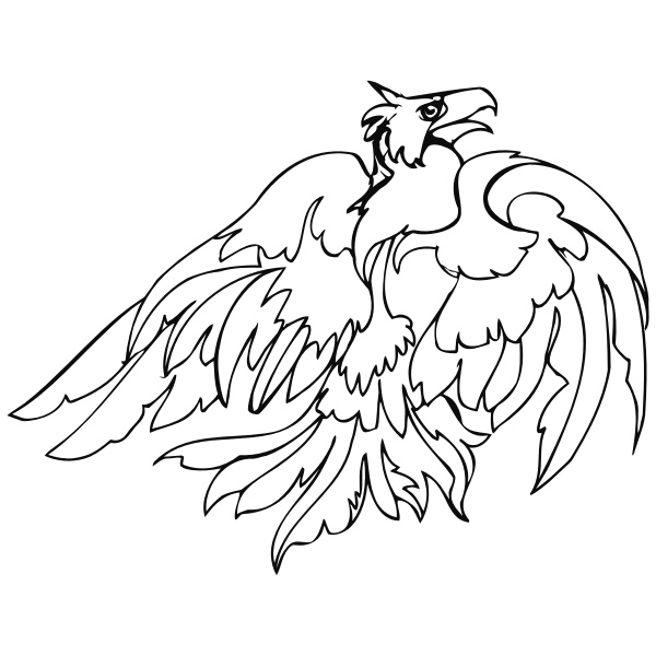 SVG Bird of prey coloring book illuustration